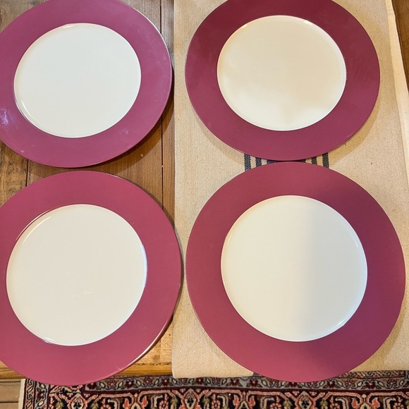 Set of 4 Villeroy & Boch Paeony Pink White Dinner Plates New w/out Tags - Picture 2 of 4